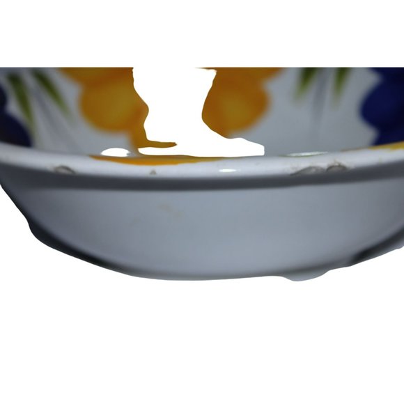 Vintage Maxam Hand Painted Bowl - Made in Italy - Floral Yellow and Blue Accents - Picture 6 of 6